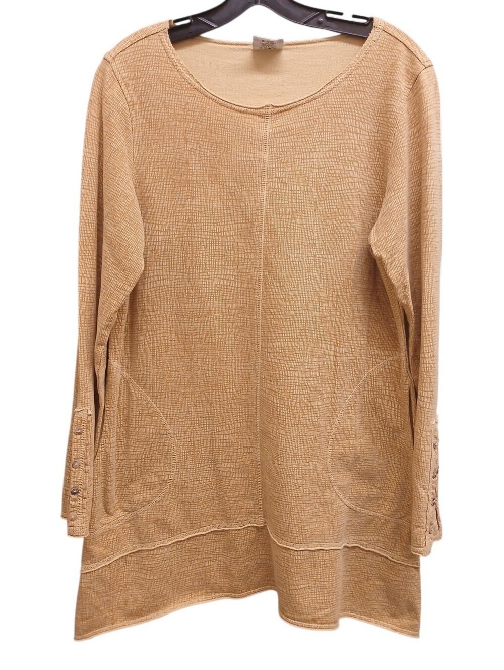 CMC Lagenlook Soft Knit Long Sleeve Tunic Top With Pockets Size Medium